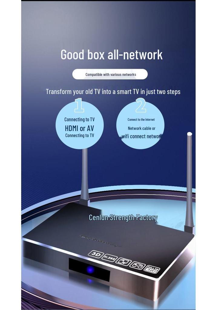 Free Network Android TV Box K7: 5G Dual-Band, Bluetooth WiFi Player