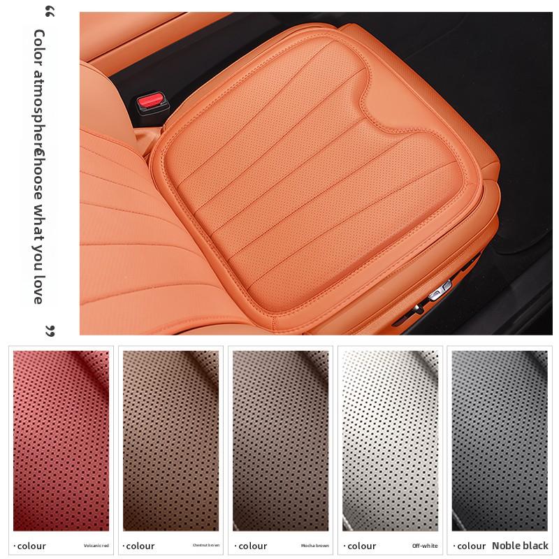 Universal Nappa Leather Car Seat Cover Four Season Auto Breathable Perforated Cushions Seat Protection Luxury Car Seats Cover