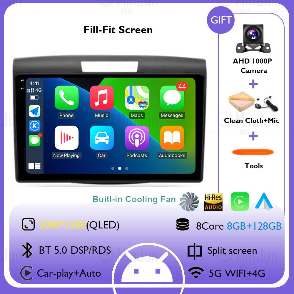 9 inch Android 14 Wireless Carplay Auto For Honda 2012 2013 2014 2015 2016 CRV CR-V Car Radio Multimedia GPS Autoradio 4G+WIFI