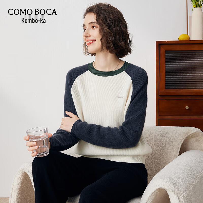 

Женский кашемировый свитер COMOMOCAR с круглым вырезом и рукавом реглан M