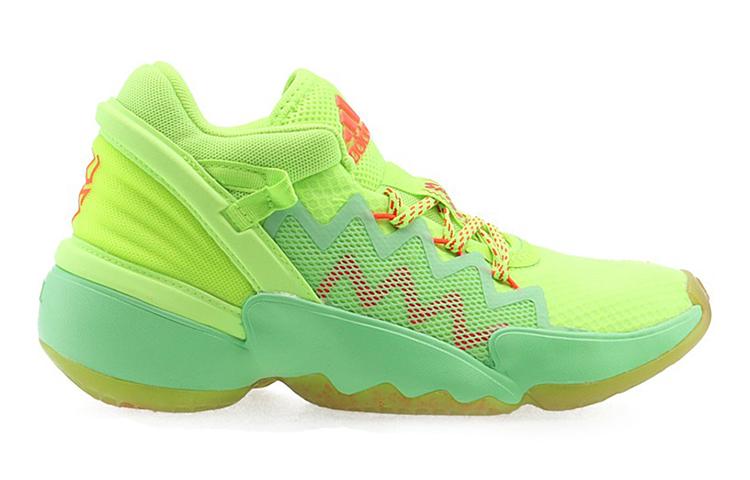 Adidas D.O.N. Issue #2 Slip Resistant Mid top Children's Basketball Shoes Green Orange FW8747