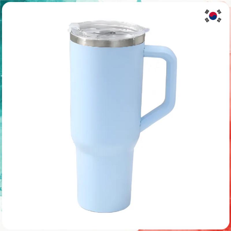 [YoungsBill] 1.2L Large-Capacity Stainless Steel Tumbler with Handle & Straw (Hot & Cold Insulated)