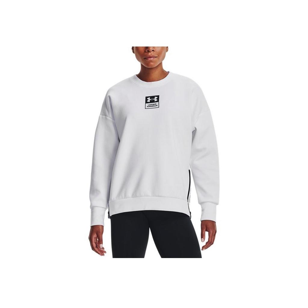 Under Armour Summit Casual Sports Crew Neck Long Sleeve Sweatshirt Women sweatshirt White 1369562-100