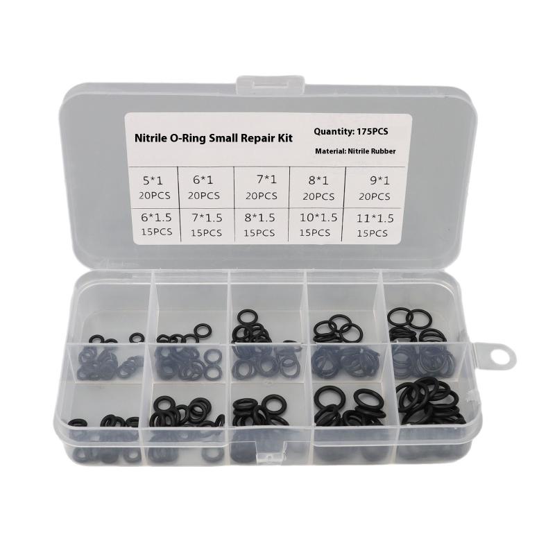 

175/200 шт. Уплотнительные эластичные ленты Резиновые уплотнительные кольца Комплект прокладок Уплотнение Нитриловые резиновые ленты Кольца круглого сечения высокого давления Ремонтный комплект 175pcs
