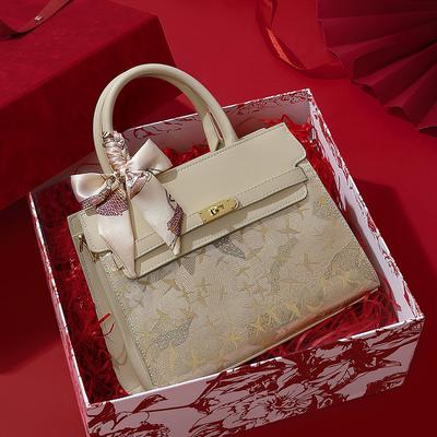 Handbag Fashion Versatile Women'S Bag New Chinese Style Middle-Aged Large Capacity Mom Bag