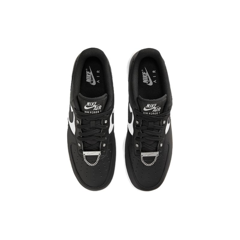 Nike Air Force 1 Low '07 Prm Black White Metallic Silver Sneakers DA8571-001
