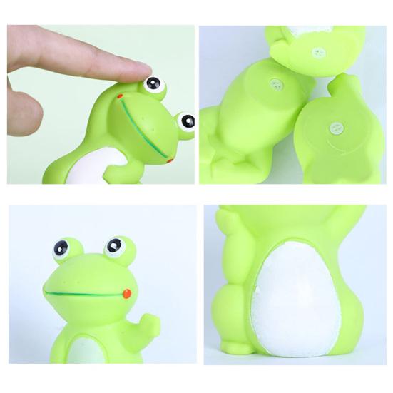 4 Stück Quietschspielzeug für Haustiere Kreative Form Niedliches Aussehen Lebendige Ausdrücke Bissfest Langeweile lindern Extra Weich Cartoon-Froschförmiges Spielzeug Hundekau