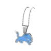 Hot Selling Custom Detroit Blue Lions Football Pendant Cool Charms Link Chain Necklace for Men's Party Wear Made of Alloy