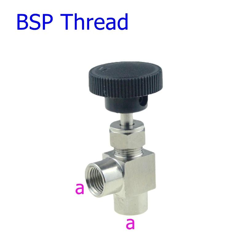 Robinet cu bilă SUS 304, robinet cu ac reglabil 3,6,8,10,12mm1/8,1/4,3/8,1/2NPT, fiting cu ferulă de compresie, racord rapid, filet interior