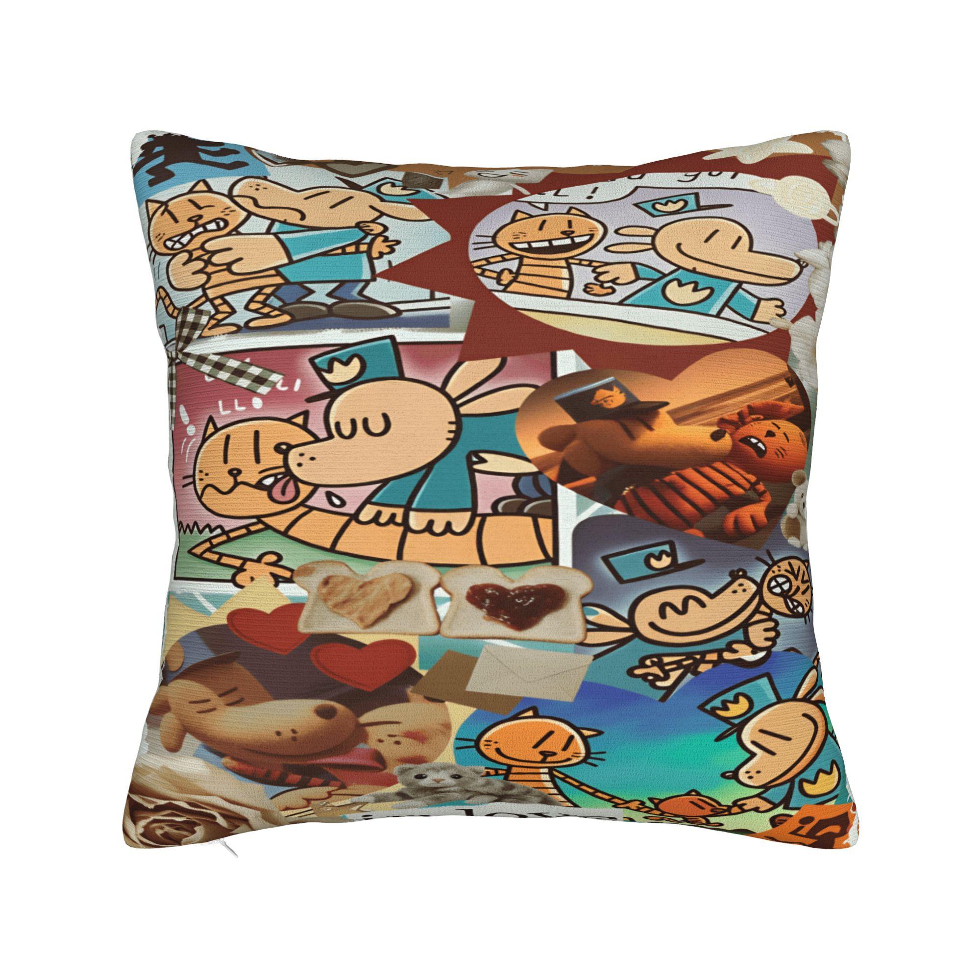 D-Dog Man DogmanS Movie Comic Pillowcases Retro Trendy Pillow Case For Living Room Bed Chair Square Pillow Cover 12x12Inch