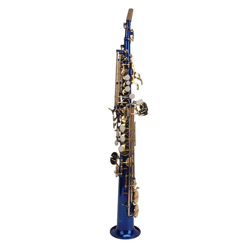 Bb Soprano Saxophone Portable Brass Professional Straight Saxophone for Beginner Students