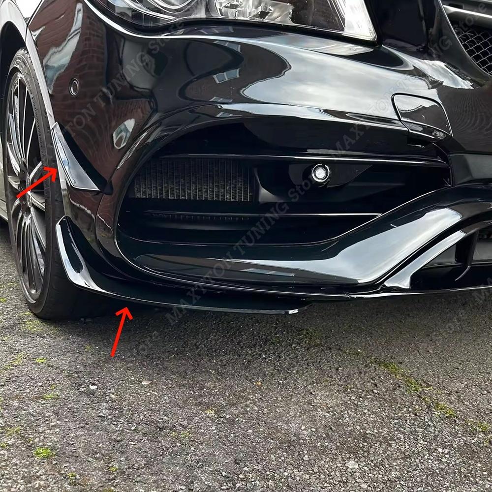 DAR4 For Mercedes Benz CLA C117 X117 CLA200 220 250 CLA45 AMG 2016-2019 Front Bumper Lip Splitter Fog Lamp Trim Grille Air Blade ABS