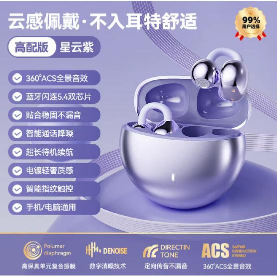 

Q72the Voice of Berlin2026New clip-on wireless Bluetooth earphones with bone conduction, open-ear design for sports and running, noise reduction