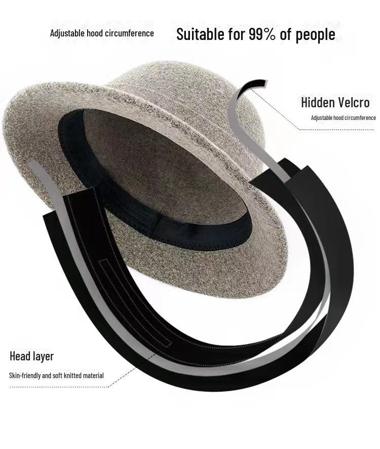 Korean Wool Fisherman Hat with Japanese Style and Pom Pom, Warm Autumn/Winter Bucket Hat for Women.