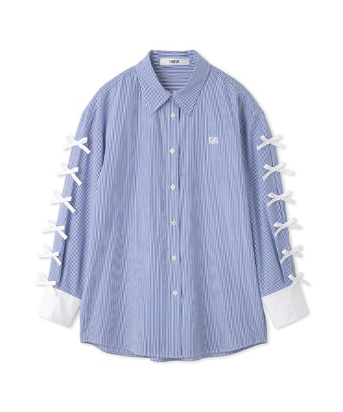 Furfur Ribbon Sleeve Overshirt RWFT251065 BLU Women's