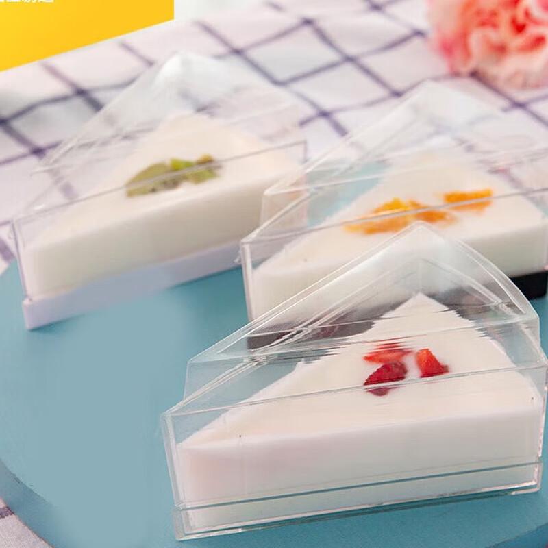 Pabei Disposable Triangular Mousse Cups with Lids (50 Pack)