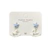Cute Blue Bear Earrings for Women - Silver Needle Niche Carousel Design