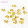 18K Gold Plated Malt-Shaped Double Hole Spacer Beads For Bracelet Making,Beads Separators,DIY Jewellery Making Accessories
