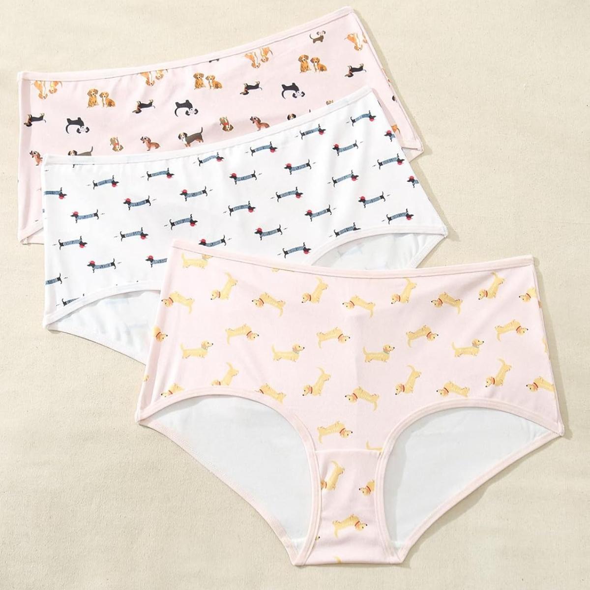 

3Pcs Printed Underwear No Show Women Panties Invisibles Briefs Soft Stretch Workout, Breathable Comfortable Panties,Soft Undies S