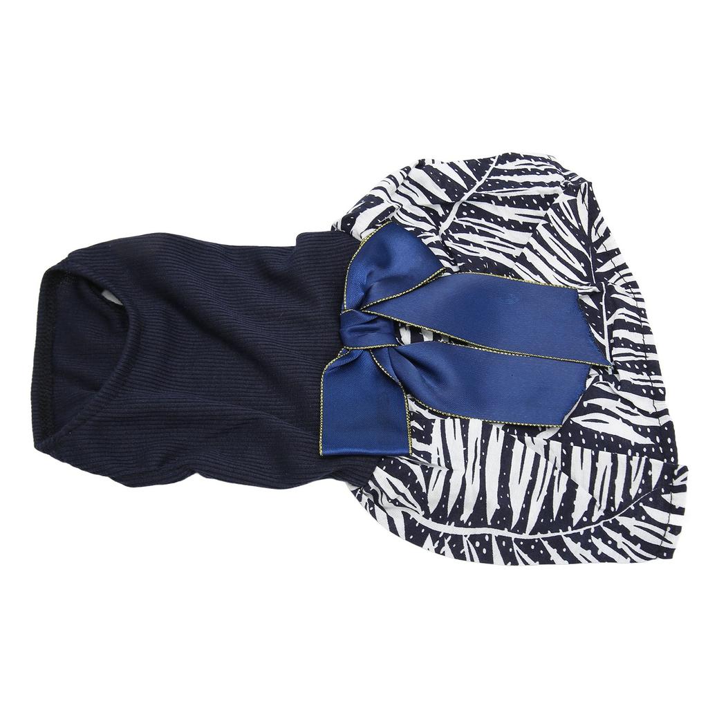 Pet Dog Dress Delicate Pattern Comfortable Doggie Princess Dress Clothes with Bowknot for Small Dogs Cats Spring Summer