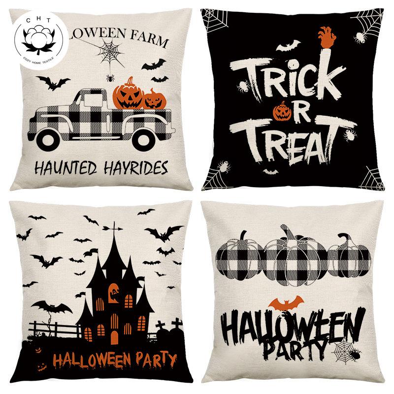 

Наволочка с принтом Хэллоуина для дома, гостиной, дивана, украшения спальни, наволочка, автомобильный комплект, наволочка