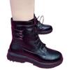 Soft Leather Plush Fashion Boots Women's Autumn and Winter New Soft-soled Soft-faced Non-slip Boots Comfortable Plush Flat-soled Cotton Shoes