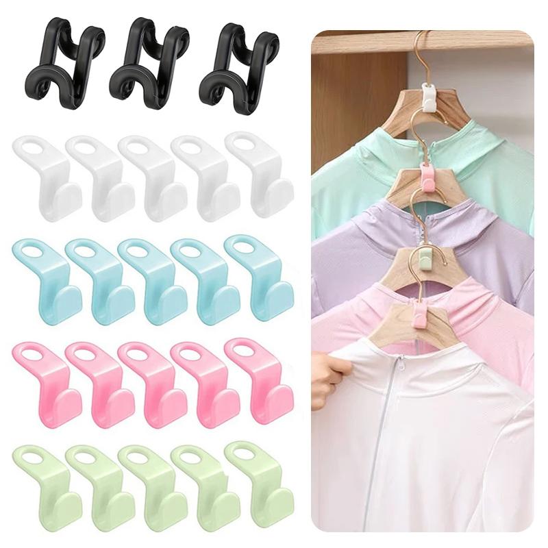 Wardrobe Hanger Hooks Organizer Connect Multifunction Cascading Plastic Bedroom Wardrobe Storage Space Saving Coat Hook
