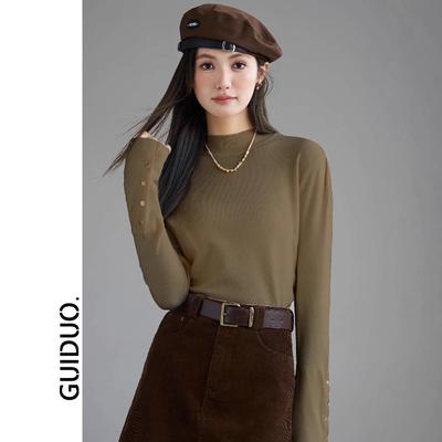 Semi-turtleneck Bottoming Shirt Women's Autumn and Winter New Inner Sweater Women's Winter Unique Chic Knitted Top