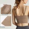 Chuandon Shockproof Spaghetti Strap Sports Bra with Integrated Cloud-Feel Chest Pad