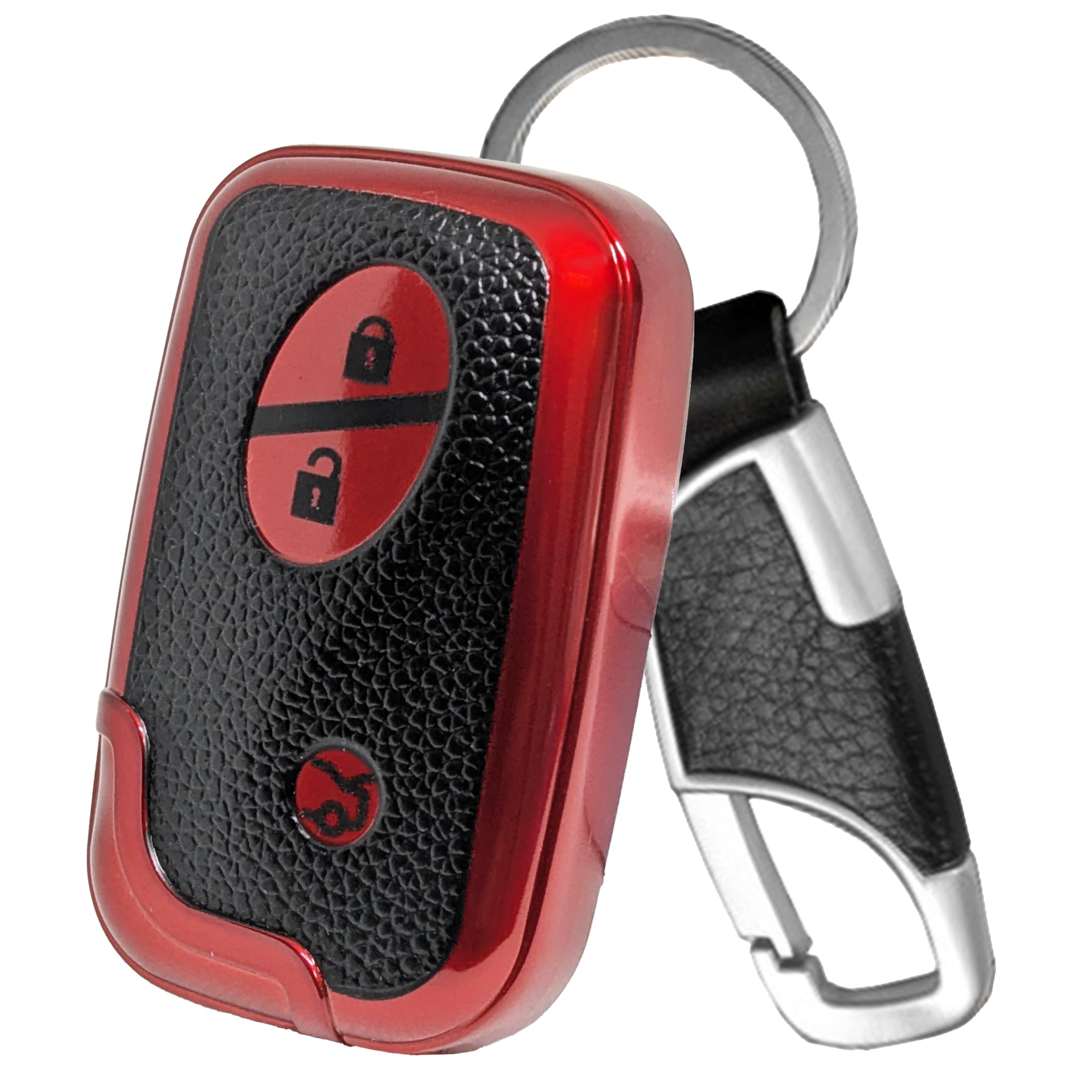 Leather-like TPU Key Case Key Cover with Carabiner for Lexus красный