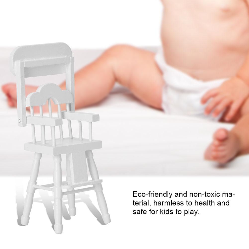 Miniatyr spisestue høy stol modell møbler for 1/12 dukkehus tilbehør