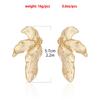 Golden Exaggerated Leaves Retro Women's Earrings Metal Geometry Party Festival Fashion Jewelry