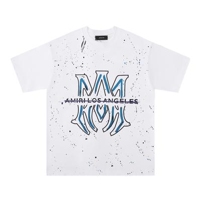 714 Amiri 2025 Summer New Men's and Women's Loose High Quality Cotton Plus Size T-shirt Couple T-Shirt