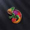 Color-changing chameleon brooch - Animal-shaped pin - Fashion accessory for men and women - Headpiece decoration