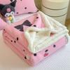 Cartoon Bowknot Printed Coral Fleece Blanket Thickened Artificial Lambswool Spring Autumn Warm Blankets For Bed Sofa Nap Blanket
