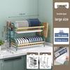 Double-Layer Countertop Dish Drying Rack with Drainboard