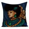Fashion African Girl Lady Oil Painting Black Women Home Art Decoration Sofa Throw Pillow Case Polyester Cushion Cover