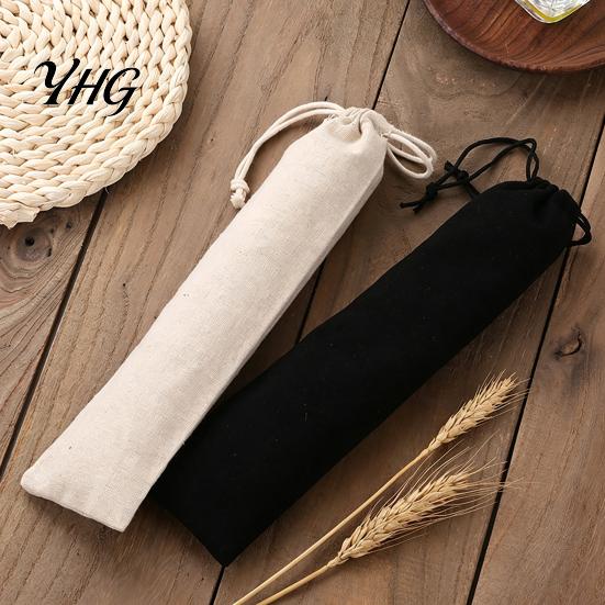 Wiederverwendbare Stoff-Bestecktasche mit Kordelzug, Tragbare Tasche, Waschbarer Essstäbchen-Löffel-Aufbewahrungsbeutel-Organizer für Essstäbchen, Löffel Und