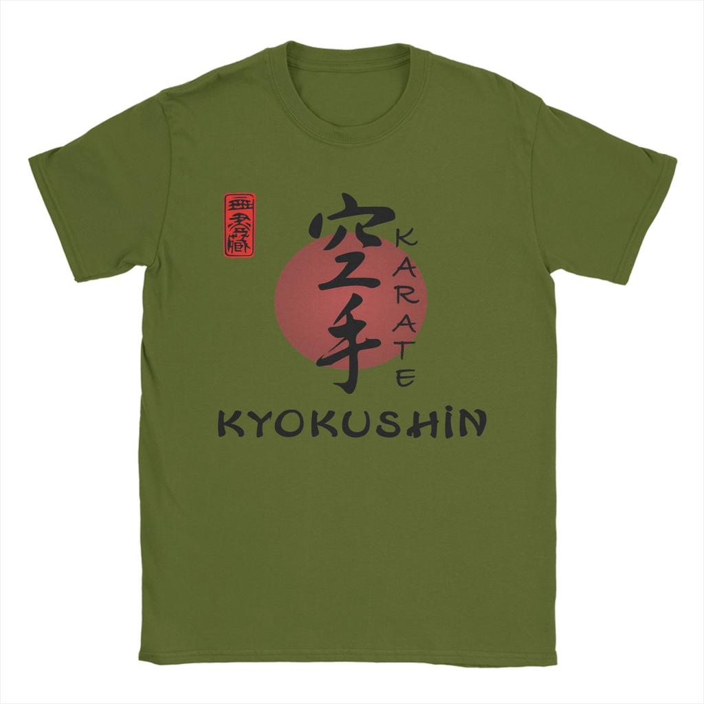 Men T Shirt Kyokushin Calligraphy Karate T Shirts Hipster  Summer Tees Vintage 100 Cotton Tops Gift Idea