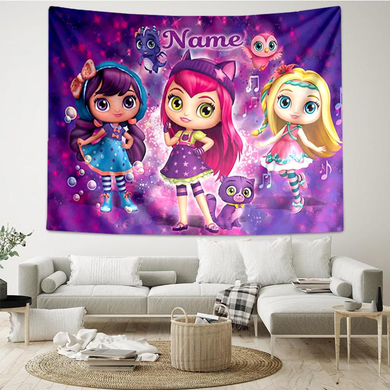 Custom Name Little Charmers Print Tapestry, Backdrop, Easy Setup, Ideal for Bedroom, Office & Living Room, with Aesthetic Wall Hanging Decor.