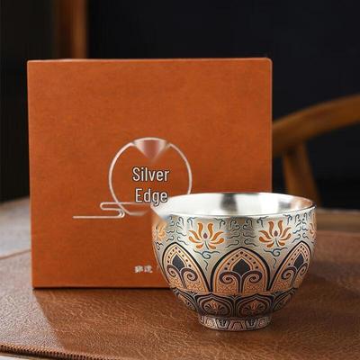 Cha Xun Enamel Teapot & Gilded Lotus Master Cup Set