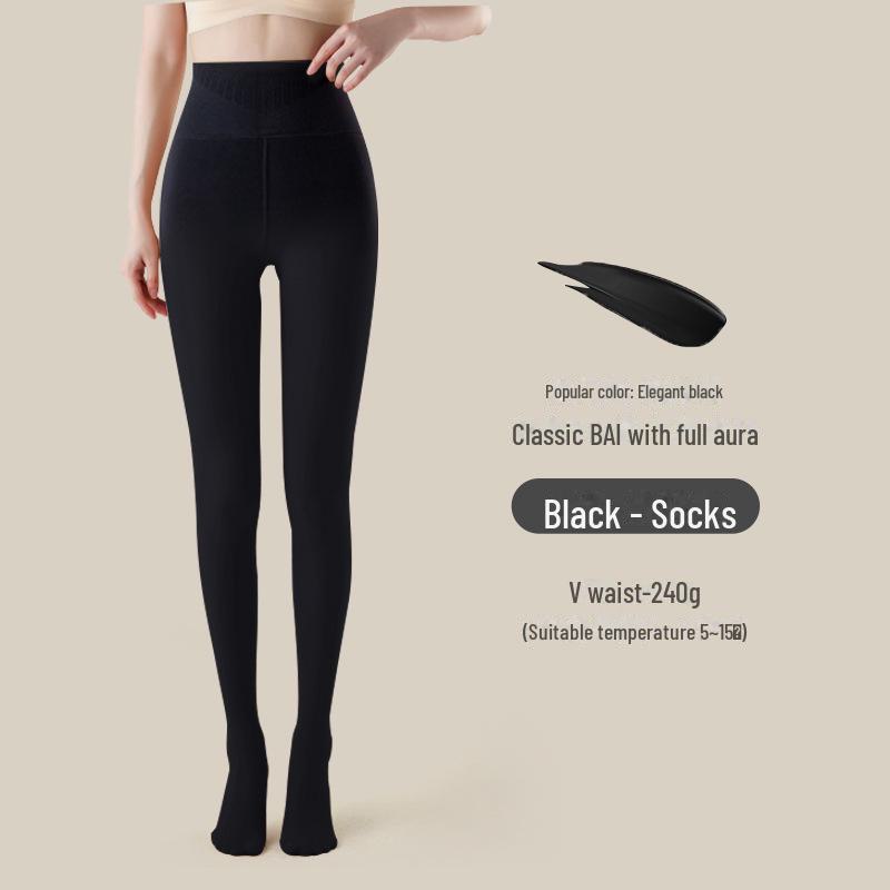 Leggings extra largos de terciopelo para mujer, color negro y nude, para primavera, otoño e invierno.