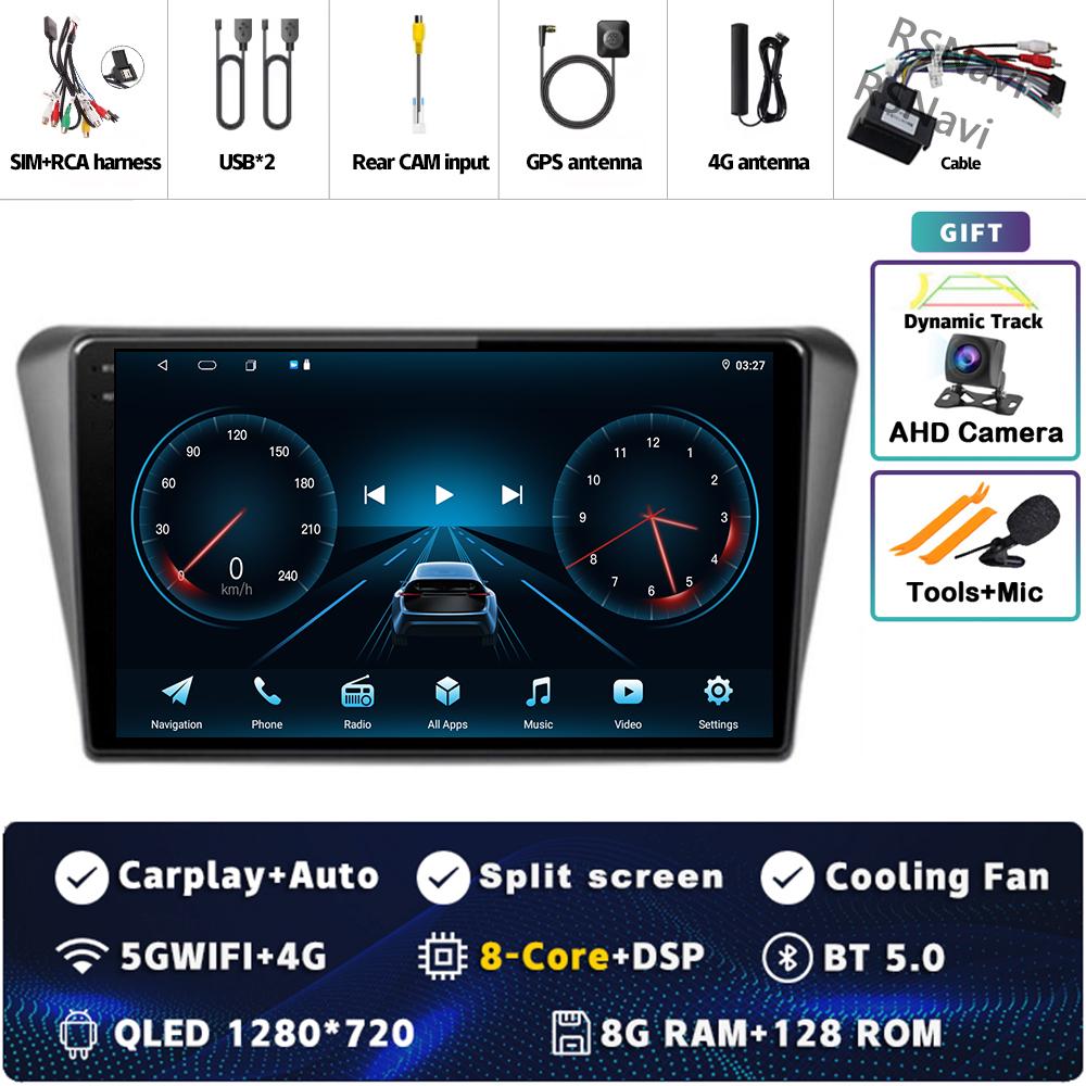 9" Android 14 Carplay Car Radio For Peugeot 408 2014 - 2018 Multimedia Video Player Navigation GPS Stereo 2Din DVD 360 Camera BT