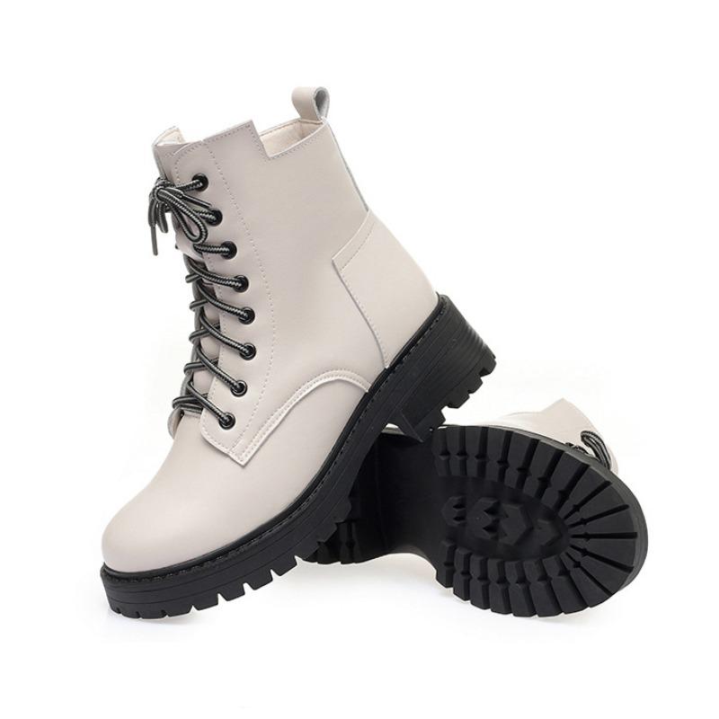 Thick Soled Boots Female Winter Large Size 43 Non-slip Women's Wool Snow Boots Genuine Leather Warm Women Ankle Boots