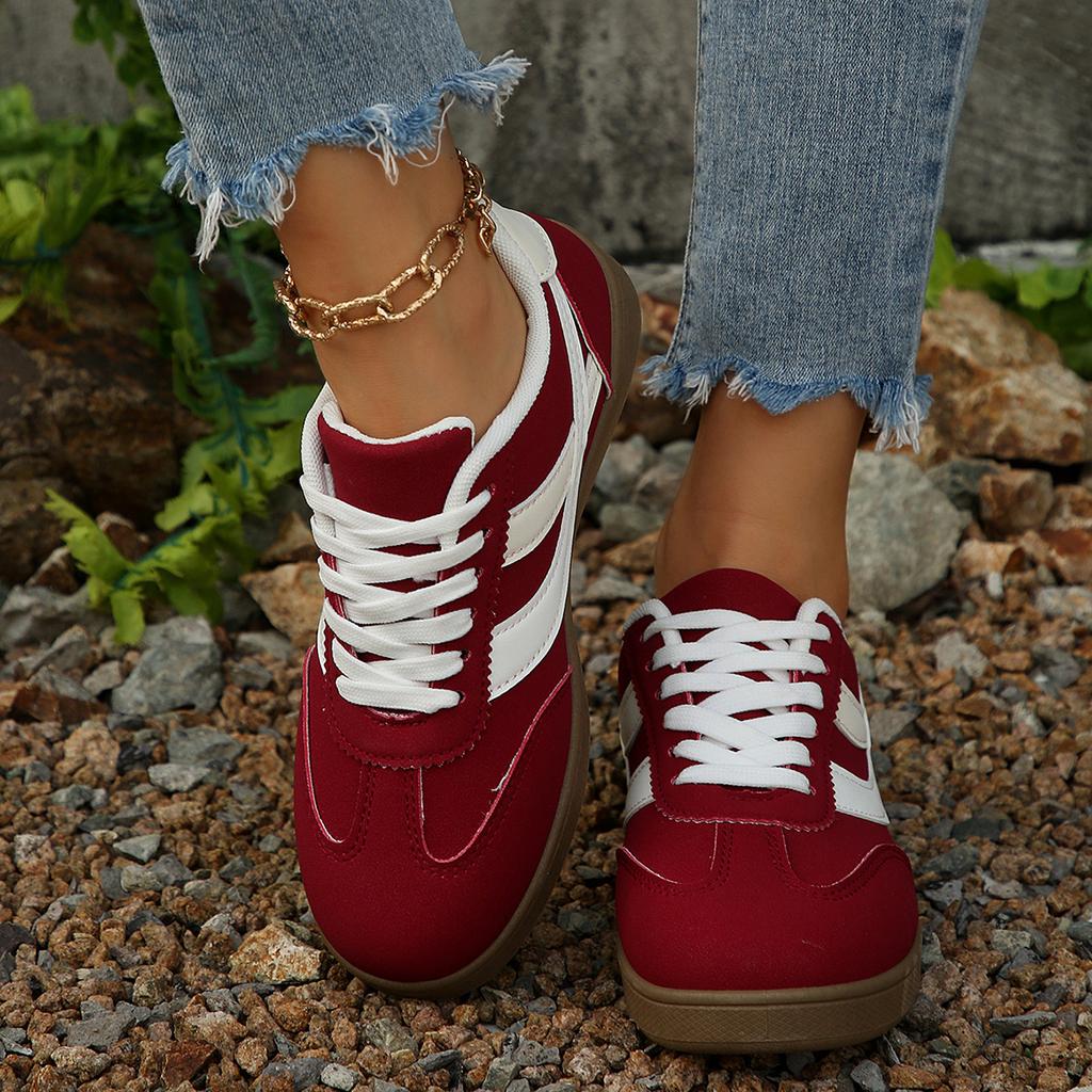 Fashion Women's Retro Casual Flat Bottom Round Toe Sports Shoes Spring Autumn New Style Versatile Fashionable Dequn Shoes Size 36-43