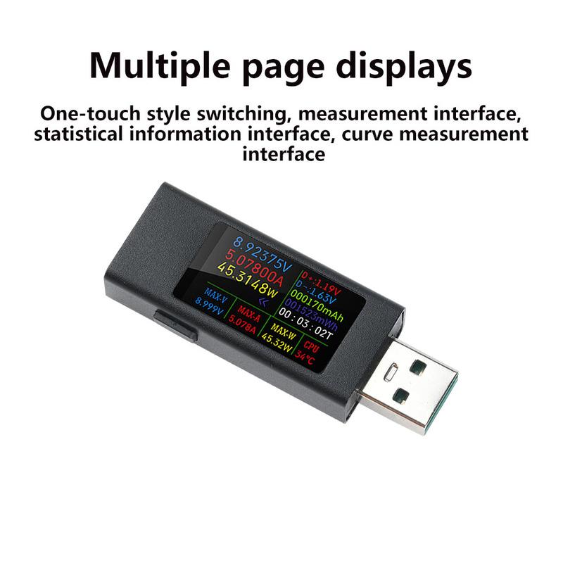 KWS-MX23 USB-Tester High Definition 1,06 Zoll IPS-Display Spannung Strom Leistungsmesser Voltmeter Amperemeter DC 4-30V 0-8A