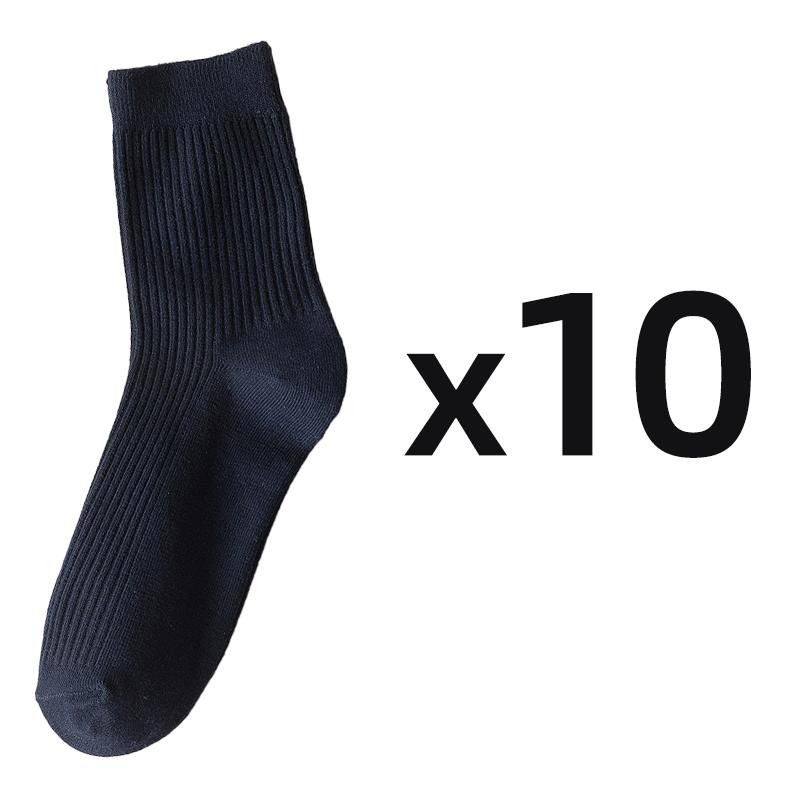 5/10 Pairs Men's Mid-calf Breathable Socks Business Sports Socks Men Vertical Striped Cotton Socks