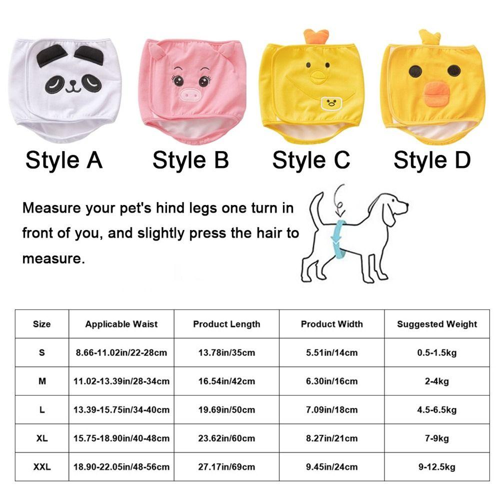 Soft Dogs Panties Shorts Cartoon Pet Courtesy Belt Cute Dog Physiological Belt  for Dogs