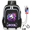 Football Star Printed Schoolbag Backpack Usb Charging Student Backpack Computer Bag