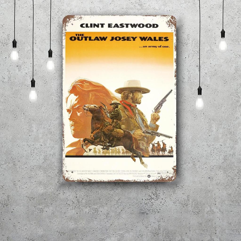 outlaw josey wales Metal Signs wall decor Vintage Tin Signs Captain Metal Poster Decor for Bar Pub Club Wall Decoration